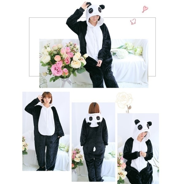 Fancy Cosplay Kostym Onesie Pyjamas Nattkläder för vuxna Panda L - Perfet XL