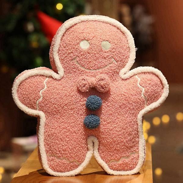 Gingerbread Man plysch kudde, 17 tum hög plysch present - Perfet pink
