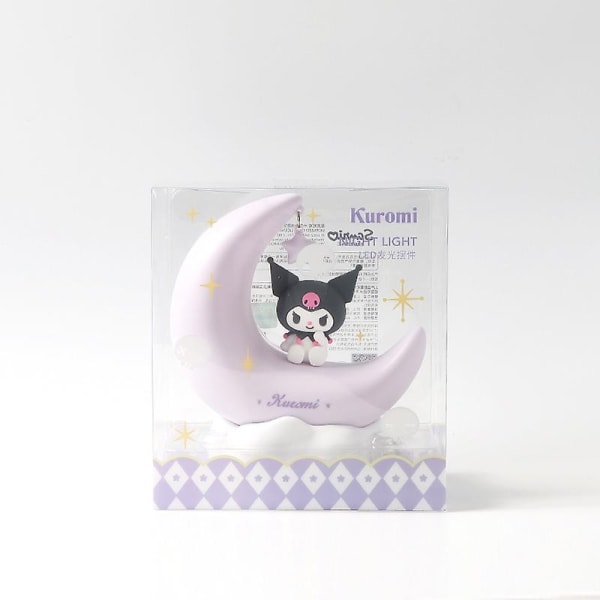 Kawaii Sanrio Pöytävalaisin Kuromi Cinnamoroll Anime Series Led Luminous Pöytäkoristeet Luova söpö puolikuulamppu syntymäpäivälahja - Perfet 14X12X7CM Kuromi-1