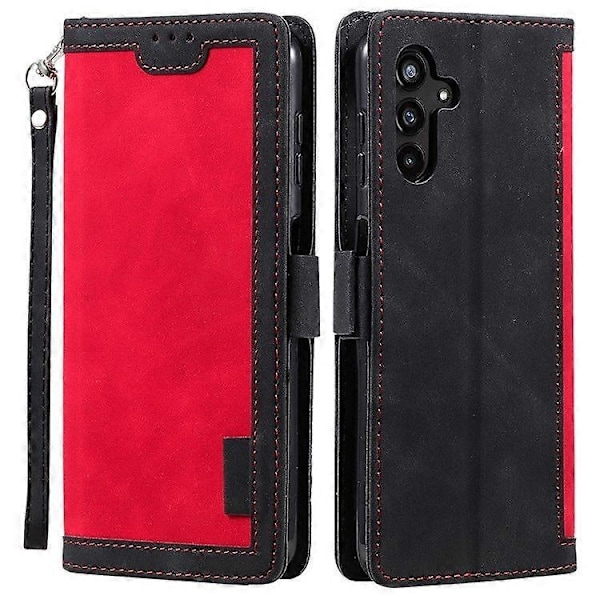 for Samsung Galaxy A36 5G Lommebok Etui Stativ Lær Telefon Deksel - Perfekt Red