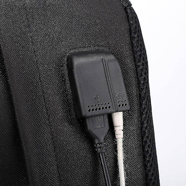 Black.pink reppu USB ladattava reppu Opiskelijan koululaukku - Perfet Black