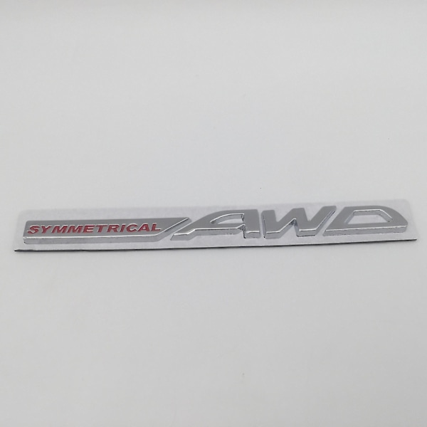 3D Metall Crosstrek Awd Brz Forester Wrx Bilskilt Emblem Side Bakluke Bagasjelokk Etikett Klistremerke Dekal Biltilbehør-Perfekt silver red AWD