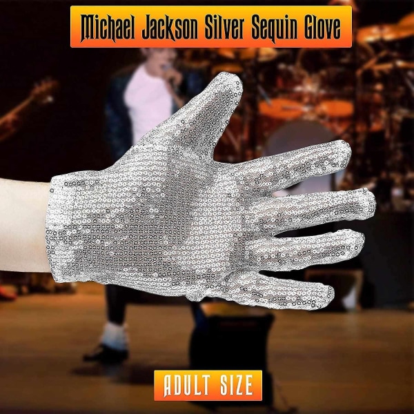 Michael Jackson Paljetthanske - Hvit Høyre Hanske Kostymetilbehør - 1 stk - Perfet