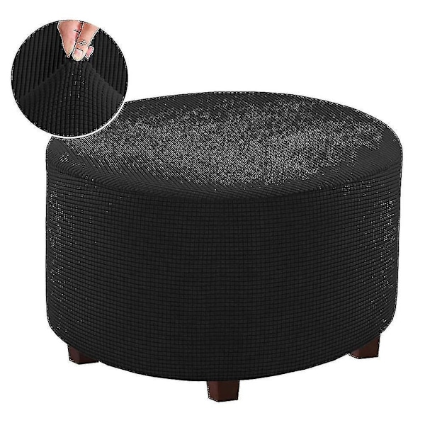 Prisreducering!! Fotpallsskydd Rund Fotpallöverdrag Avtagbar Enfärgad Vardagsrum - Perfekt Black XL