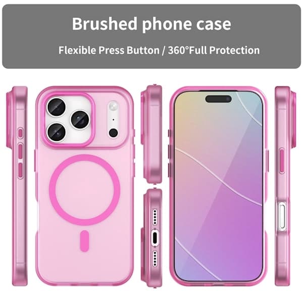 iPhone 17 Pro skyddsfodral MagSafe hybrid matt rosa 0 0