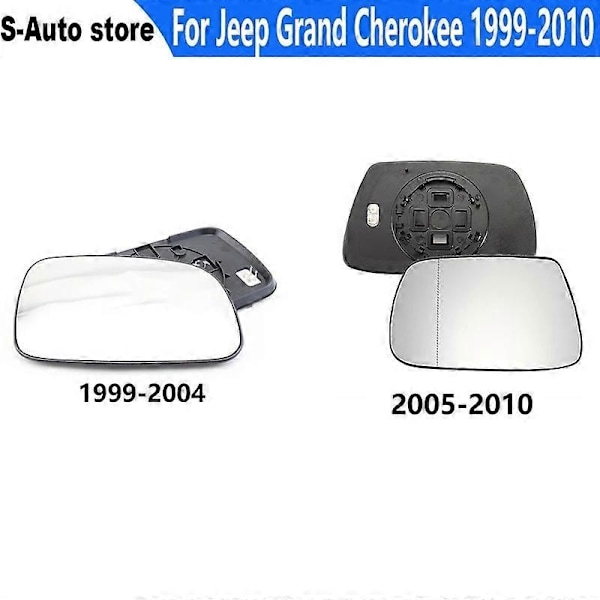 Kompatibel med Jeep Grand Cherokee 1999-2010 Vänster/Höger Sidospegel Uppvärmd Backspegel Glas Bilbackspeglar - Perfet 1 Pair 99-04
