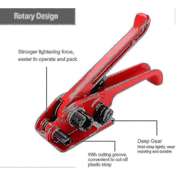 Praktisk Spännband, Manuell Spännbandsspännare FörpackningsTång, Poly Spännbandsspännare och Klippare Manuell Bandverktyg Vinsch för 13-19mm Husdjur/pp