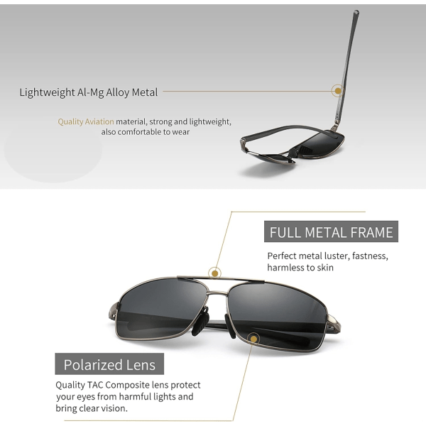 Ultralette rektangulære polariserede solbriller Man UV400 Pro - Perfet