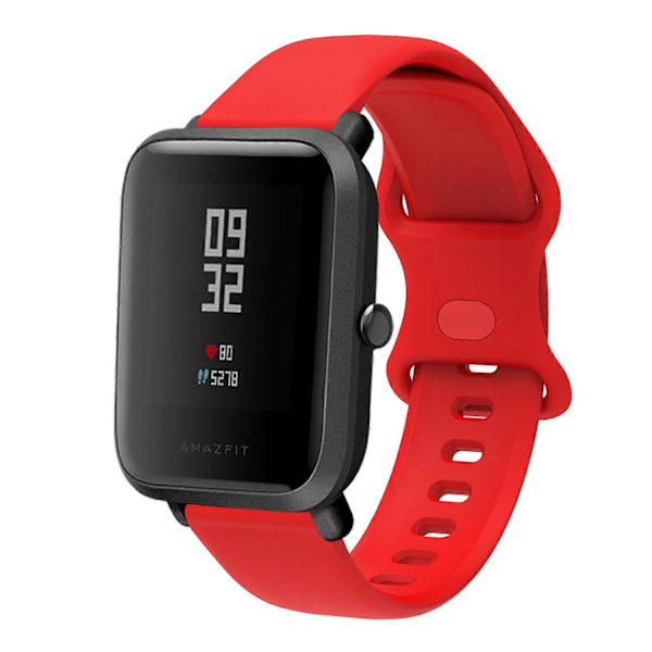 20mm Universaali Silikoni Kellonranneke Samsung Galaxy Watch Active/Active2 40mm/Watch 42mm/Huami Amazfit GTR (42mm)/Garmin-Perfet -kelloille Red