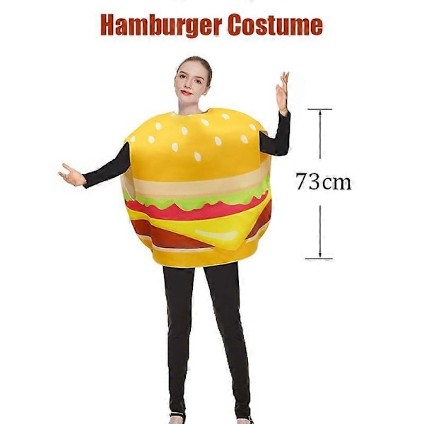Par Pizza Croissant Donut Jordbær Avocado Tun toast Udklædningskostume Mad Halloween Kostume til Voksne - Perfekt Hamburger