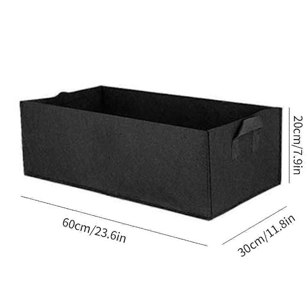 5 STK Filt Plantekassesæt Plantekasser Udendørs Rektangulær Plantestof Pottebeholder til Udendørs Have - Perfekt 40x30x20cm