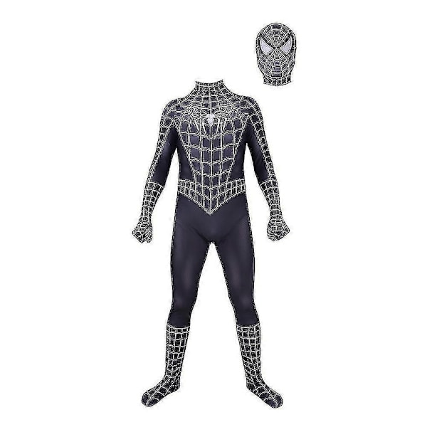 Halloween Mænds Sort Remy Spiderman Cosplay Kostume Venom Symbiote Remy Dragt Zentai Bodystocking Voksen-Perfekt Hood Detachable M