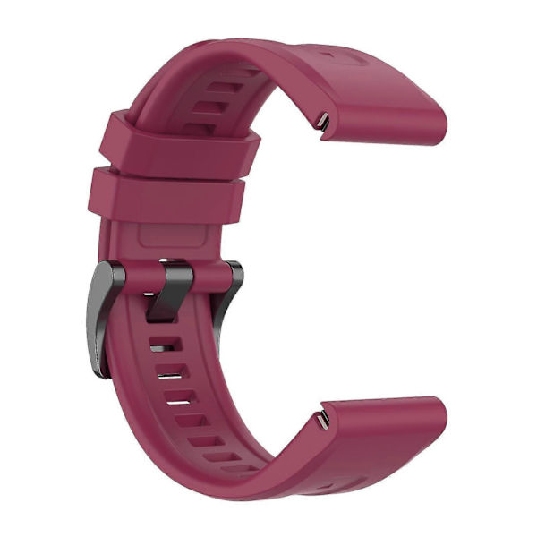Silikonarmband 26mm för Garmin Fenix 7x/6x/5x Klocka Rem Loop Armband - Perfekt Wine red