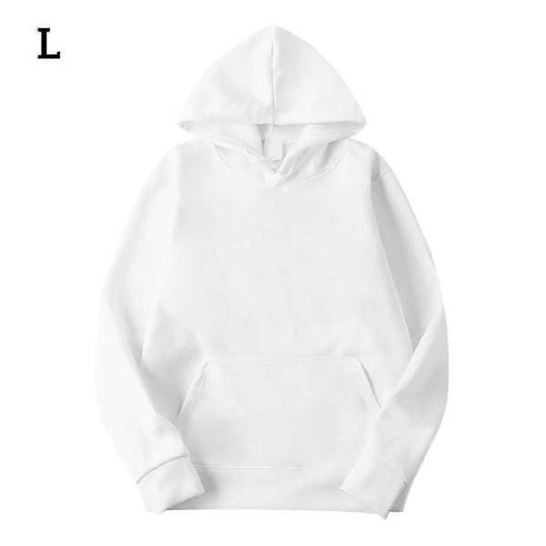 Unisex Bomuldstrøje med Snørehætte - Perfekt White L
