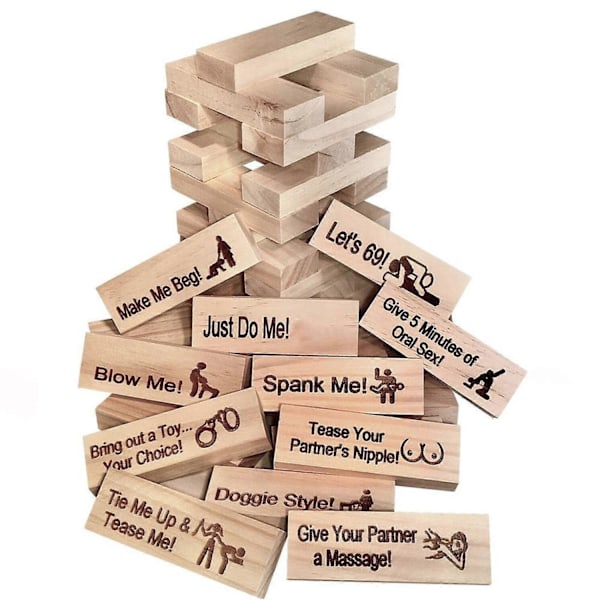 48 stk. Dating Night Game Tumbling Tower-spill, trestabletårn-spill for par, paraktiviteter og datingkveldsideer - Perfekt