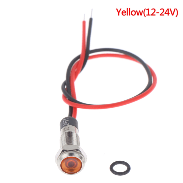 P67 Vandtæt 6mm metal LED advarselslys - Perfet 8(Yellow 12-24V)