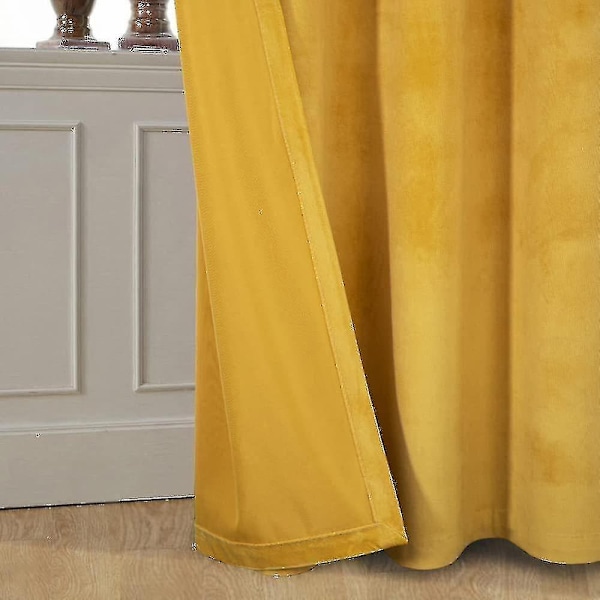 Luksuriøse termisk isolerte gardiner, tykke solide stuegardiner - Perfekt blendingsgardin Golden Yellow W 39x H 55 100cm*140cm