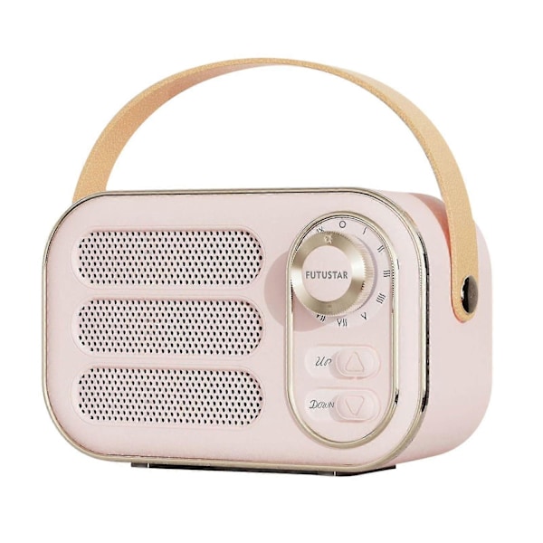 Monitoiminen Mini Kannettava FM-Radio Bluetooth-Kaiutin USB TF AUX Sisä- ja Ulkokäyttöön Retro-Design Langaton Kaiutin - Täydellinen Pink