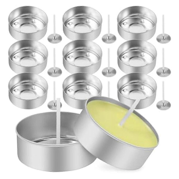 150 st Aluminium Teeljuskoppar, Metalliska Teeljusburkar med 150 st Veke Tomma Ljus för Ca-Perfet
