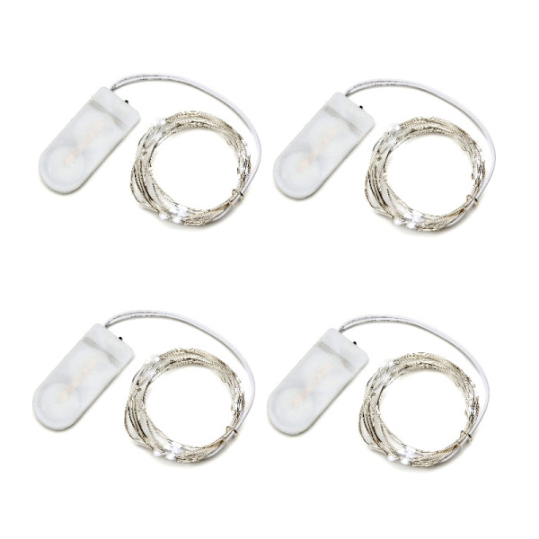 4-slingade lampor med 20 små söta MicroLED-lampor med batteri - Perfet
