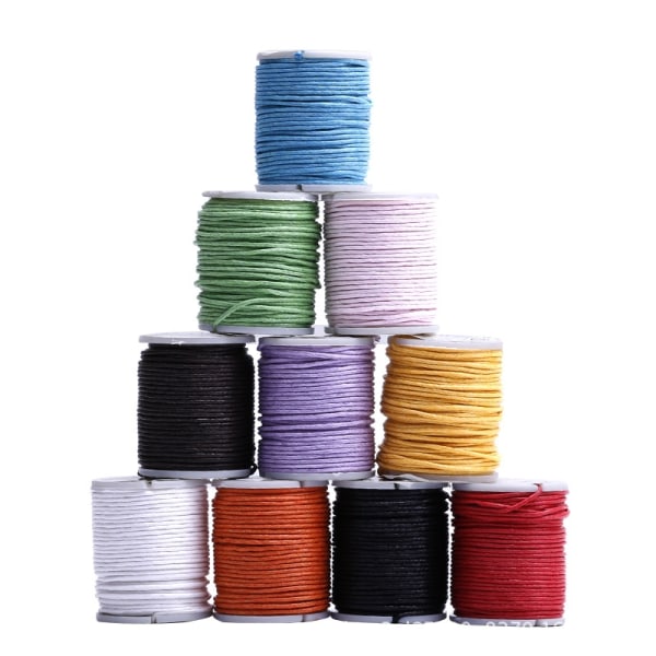 Colored 10 rullar vaxad bomullstråd för smyckestillverkning - Perfet
