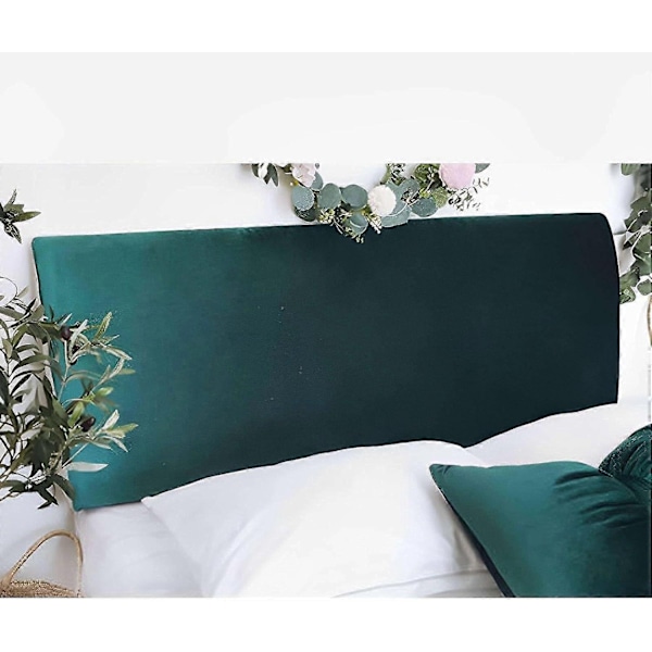 Hodegavltrekk for King Size, Fløyels Hodegavltrekk, Ensfarget Støvtett Hodegavltrekk for Soveromsdekorasjon (Mørkegrønn, 79 tommer) - Perfekt