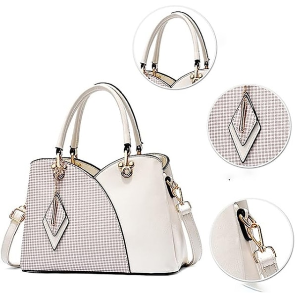 Kvinners håndvesker Crossbody-vesker Rutete diamant-anhengsveske - Perfet White