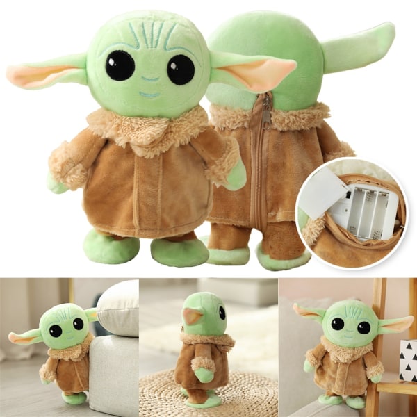 Talking Singing Baby Yoda Plysjdukke Interaktiv Leke Barnegave