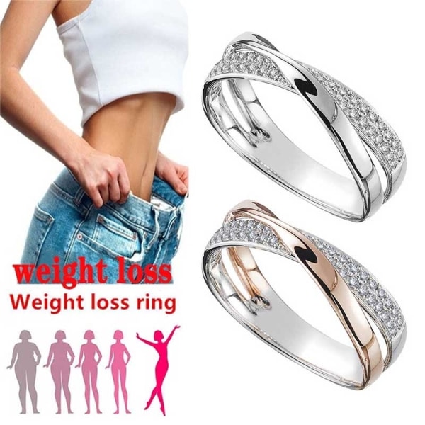 Vekttap Crystal Rhinestone Ring Slanking Healthcare Ring Gold 6