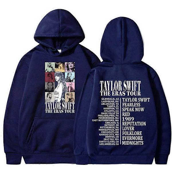 Unisex Hoodie Taylor The Eras Tour - Pojk- och Flicksweatshirt, Midnight Album Swift Print, Dam- och Herrkläder, Huvtröja - Perfekt Blue S