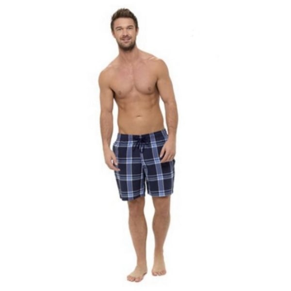 Foxbury plaid pyjamasshorts til mænd (2-pak) Grå/Navy Chec - Perfet Grey/Navy Check M