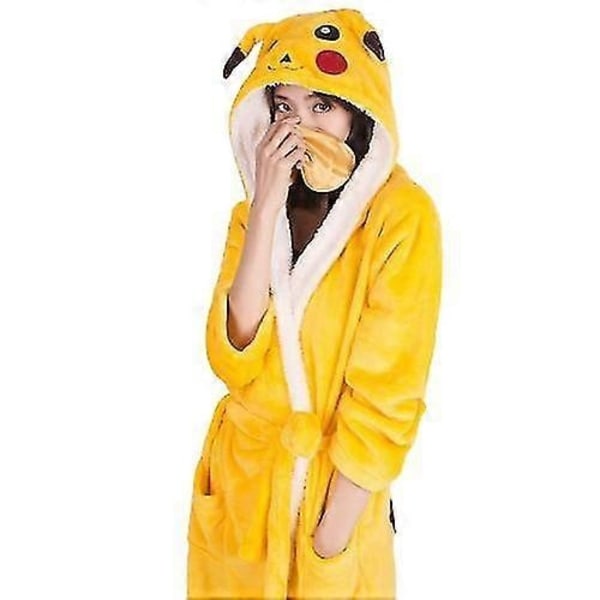 Tecknad Nattlinne Flanell Giraff Badrock Tiger Pyjamas Känguru Hemmakläder-Perfet Pikachu robe 120cm 105