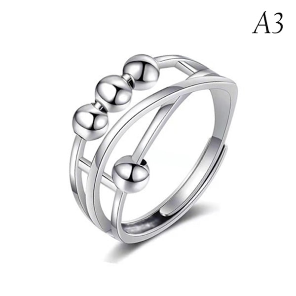 Ring Justerbar Åbning Fidget Ring Med Perlesmykker Ring - Perfet A3