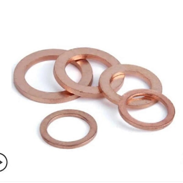 10 stk. M6 M8 M10 M12 M14 M15 M16 M18 M19 M20 tykkelse 2 mm Massiv Kobber Skive Shim Flad Ring Pakningsringe Forsegling Almindelige Skiver - Perfekt M14X24x2mm 10PCS