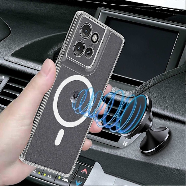 Kompatibel med Motorola Edge 50 Neo 5G Transparent Skal TPU+Akryl Magnetiskt Telefonskal Kompatibelt med MagSafe-Perfekt