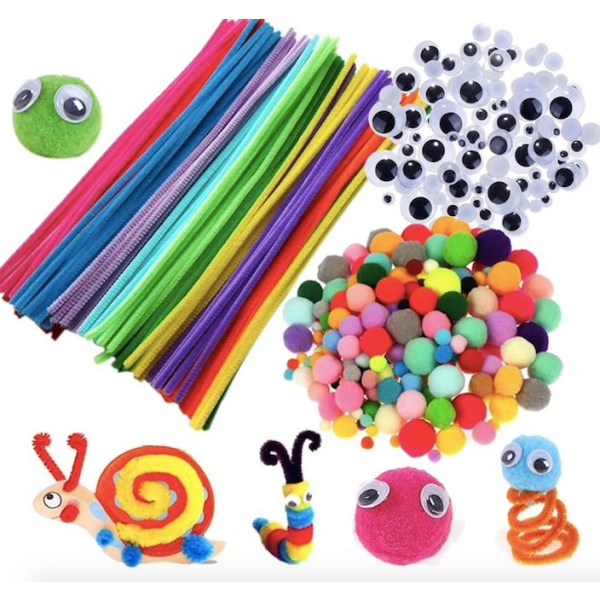 Håndværkssæt - Piberenser, bevægelige øjne, bolde - Perfet multicolor