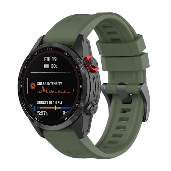 Silikonarmband 26mm för Garmin Fenix 7x/6x/5x Klocka Rem Loop Armband - Perfekt Dark green