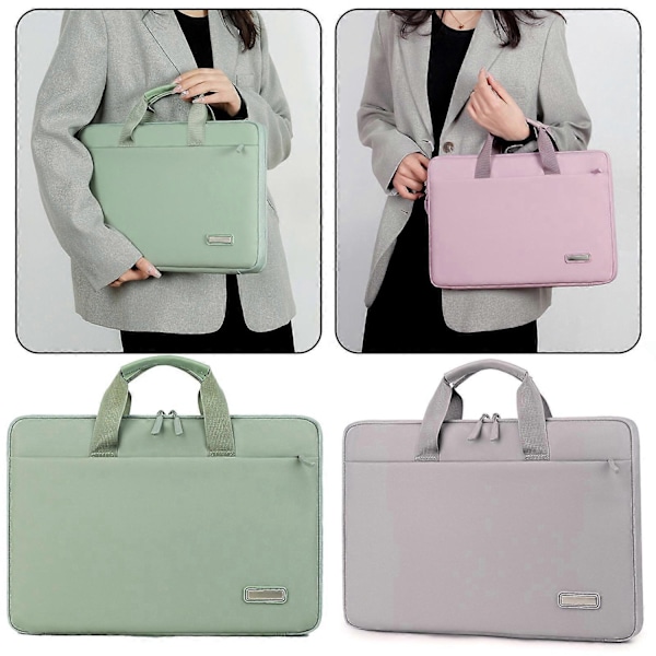 13-13,3 tums laptopfodral - Slimmad & minimalistisk bärbar portfölj med 180 graders full öppning, skyddande fodral för datorer och PC-Perfet Green 1415 Inches