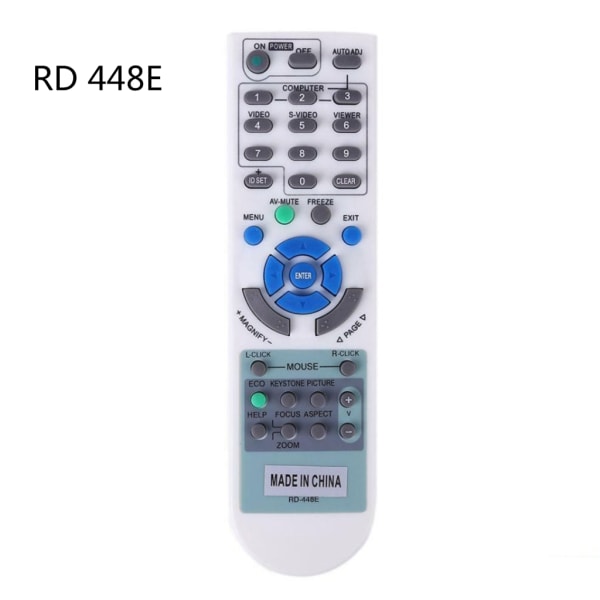 Erstatningsfjernkontroll passer for NEC projektor RD-448E V260X+ V300X+ V260 RD-443E LT180+ projektorfjernkontroll Hvit - Perfet