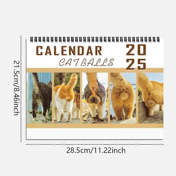 Kattkulekalender 2025, morsom katt-rumpekalender 12 måneder kattkulekalender, ny morsom kattkulekalender 2025 - Perfekt 1PCS