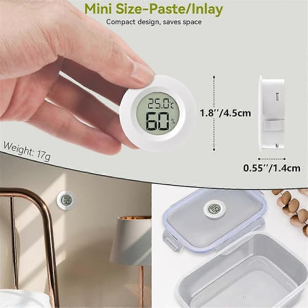 3-pack Mini Hygrometer och Termometer, Digital Hygrometer för Inom- och Utomhusbruk för Temperaturmätning - Perfekt