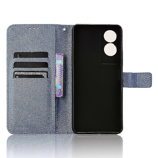 Kompatibel med TCL 505 T509K T5094 Fodral Diamanttextur PU Läder Kortplatser Ställ Telefonskal - Perfekt Blue