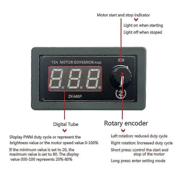 Justerbar Hastighetsregulator Motor Hastighetskontroller Pwm Dc 6v 12v 24v 360w 12a-Perfekt