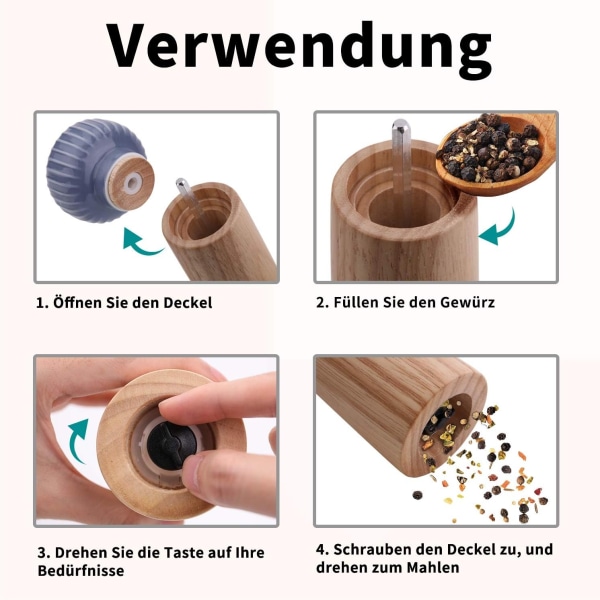 Suola- ja pippurimylly puusta ja keramiikasta - Pepper Shaker Spice - Perfet