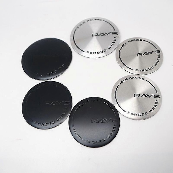 4 kpl 45 mm, 50 mm, 56 mm Volk Racing Rays Vanneen Keskihattu Tarra Navan Peite Tunnus Embleemi Tarra - Täydellinen Black 56mm