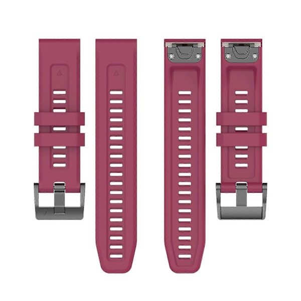 Silikonarmband 26mm för Garmin Fenix 7x/6x/5x Klocka Rem Loop Armband - Perfekt Wine red