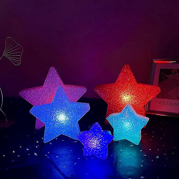 PVC Nattelys Stjerneformet Lys Barnegave til Ferie og Bursdag - Perfekt Red light-handheld 10CM