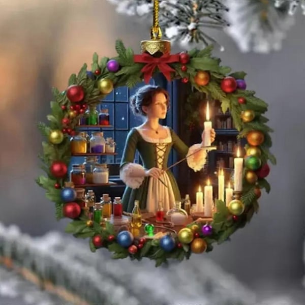 Uusi joulukuusen koriste, Outlander-koriste koti-kollaasiin juhlaan 8 cm - Täydellinen D 1pc