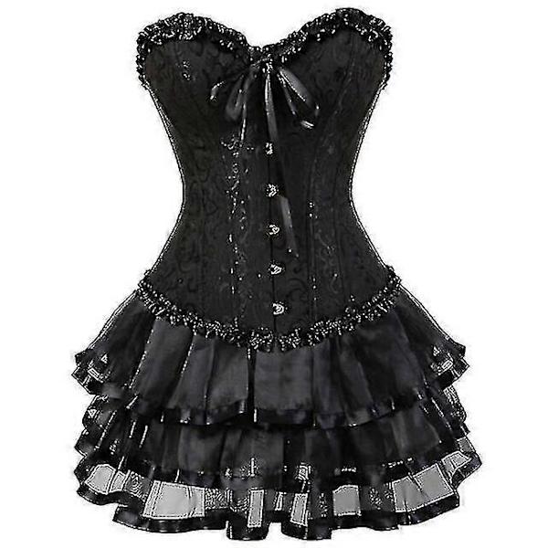 Seksikäs Korsettimekko Naisille Pluskokoinen Kostyymi Yläosa Burleske Korsetti ja Minimekkosetti Tutu Corselet-Perfet black S