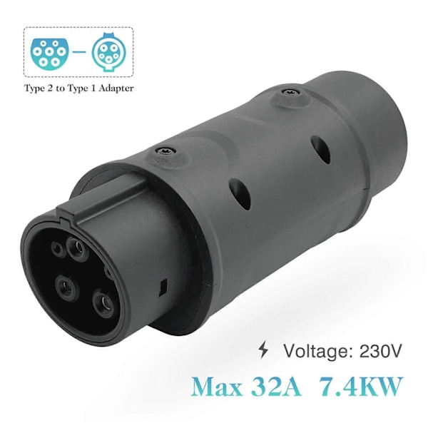 SAE-adapter IEC 62196 Typ 2 till J1772 Typ 1 Elfordonsladdning EV-fordonsladdare Ensidig Anslutning Perfekt
